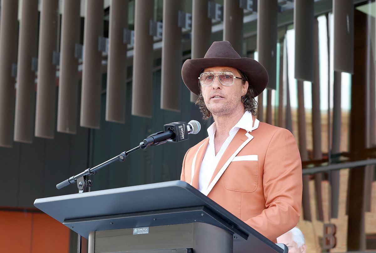 UT Minister of Culture Matthew McConaughey attends the ribbon cutting ceremony for University of Texas's Moody Center on April 19, 2022 in Austin, Texas (Gary Miller/Getty Images)