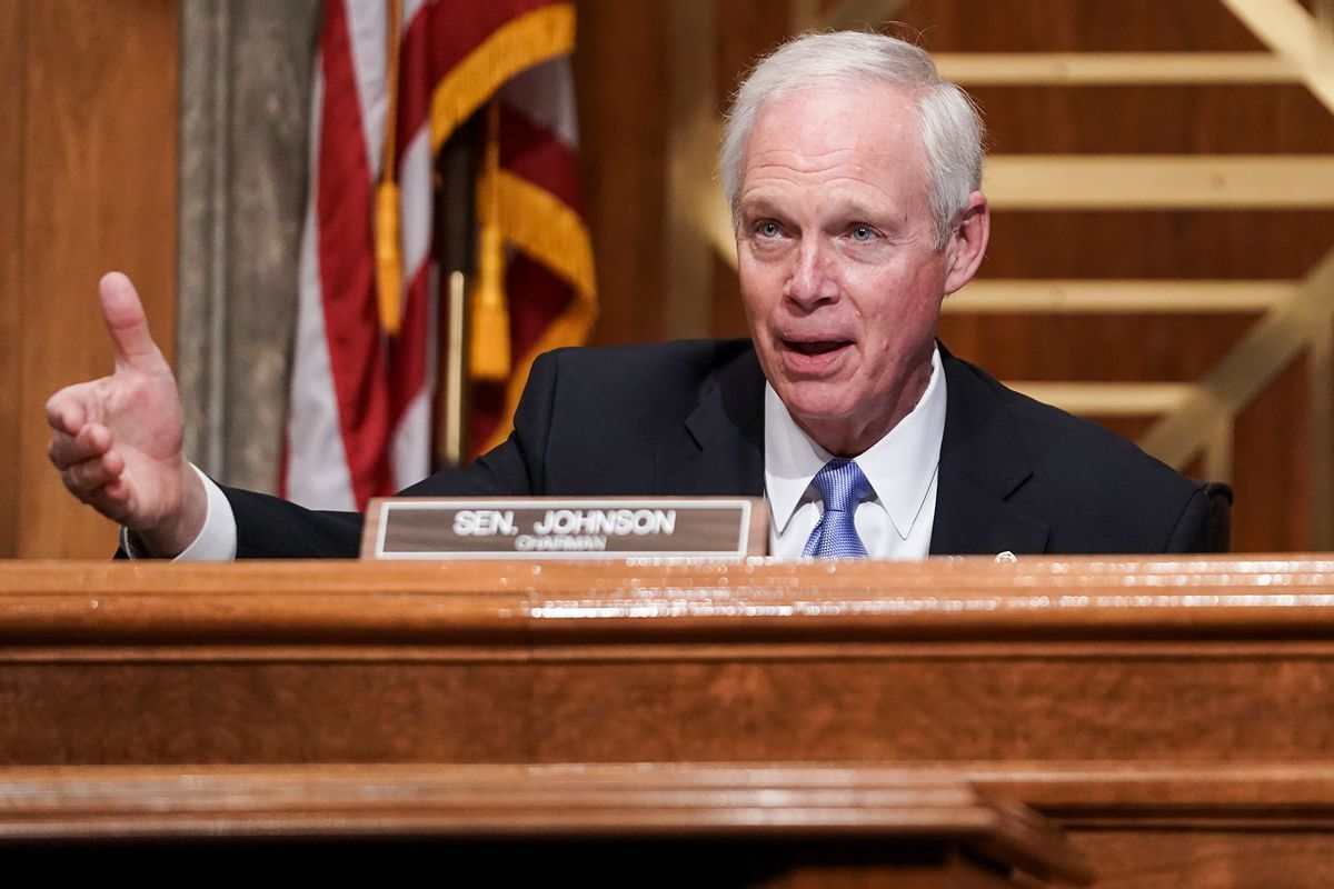 Senate Homeland Security and Governmental Affairs Committee Chairman Ron Johnson (R-WI) speaks during a Senate Homeland Security and Governmental Affairs Committee hearing to discuss election security and the 2020 election process on December 16, 2020 in Washington, DC. (Greg Nash-Pool/Getty Images)