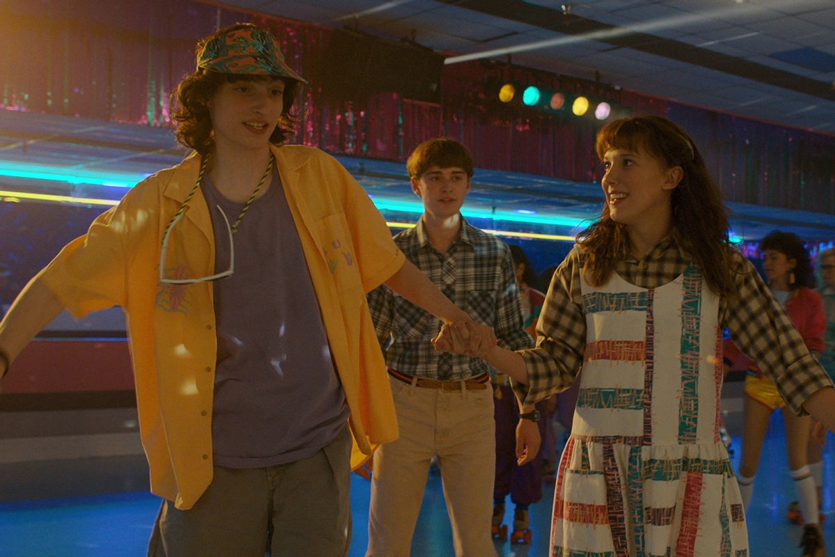 Finn Wolfhard as Mike WHeeler, Noah Schnapp as Will Byers and Millie Bobby Brown as Eleven in "Stranger Things" (Courtesy of Netflix)