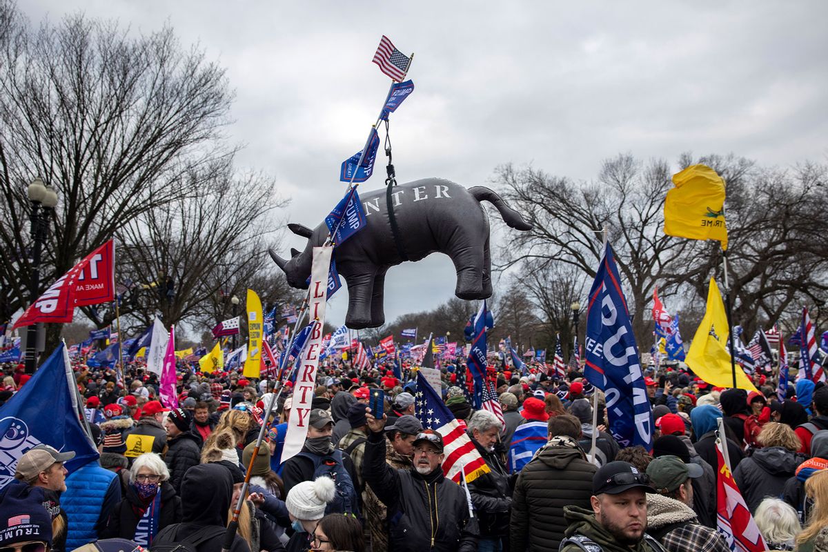 Pro-Trump protesters gather in front of the U.S. Capitol Building on January 6, 2021 in Washington, DC. (Brent Stirton/Getty Images)