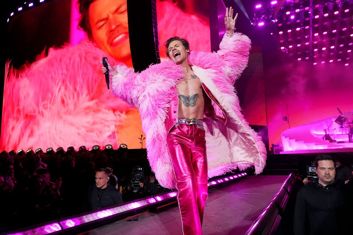 Harry Styles performs on the Coachella stage during the 2022 Coachella Valley Music And Arts Festival on April 22, 2022 in Indio, California. (Kevin Mazur/Getty Images for Harry Styles)