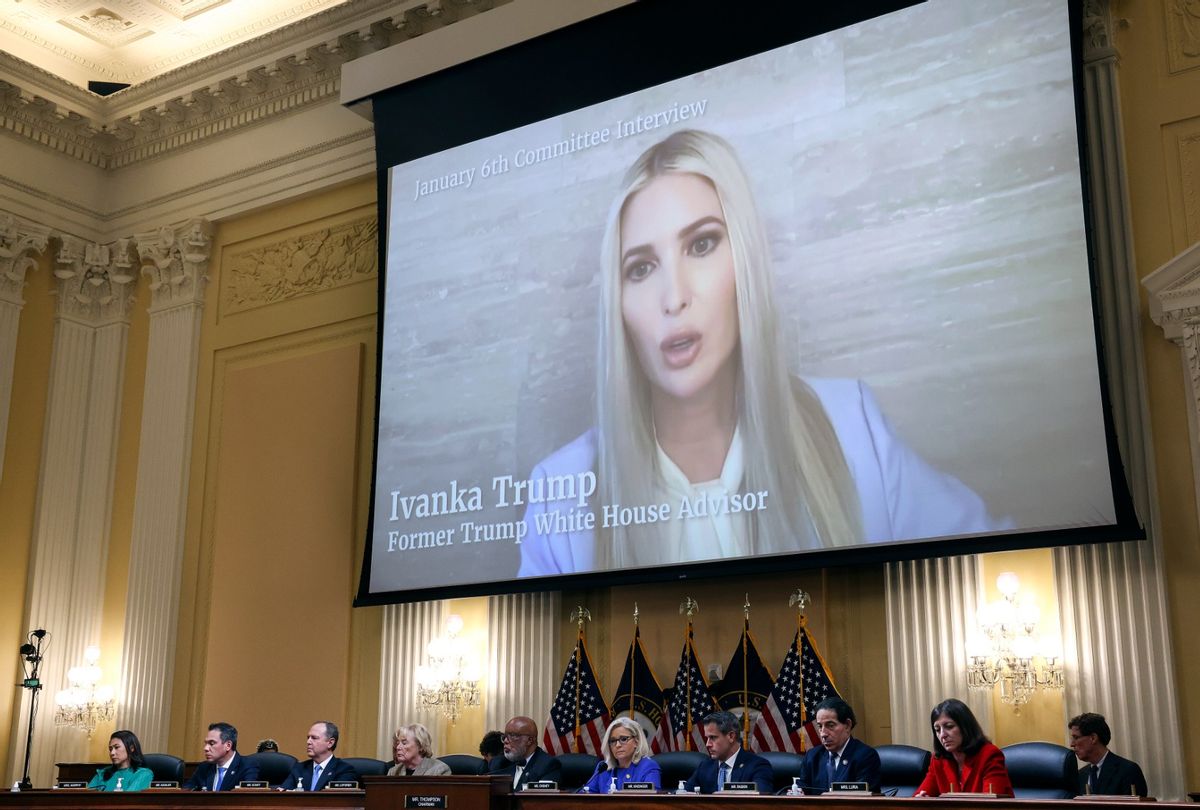 Ivanka Trump, the daughter of President Donald Trump, is seen on a screen during a hearing by the Select Committee to Investigate the January 6th Attack on the U.S. Capitol on June 09, 2022 in Washington, DC.  (Photo by Win McNamee/Getty Images)