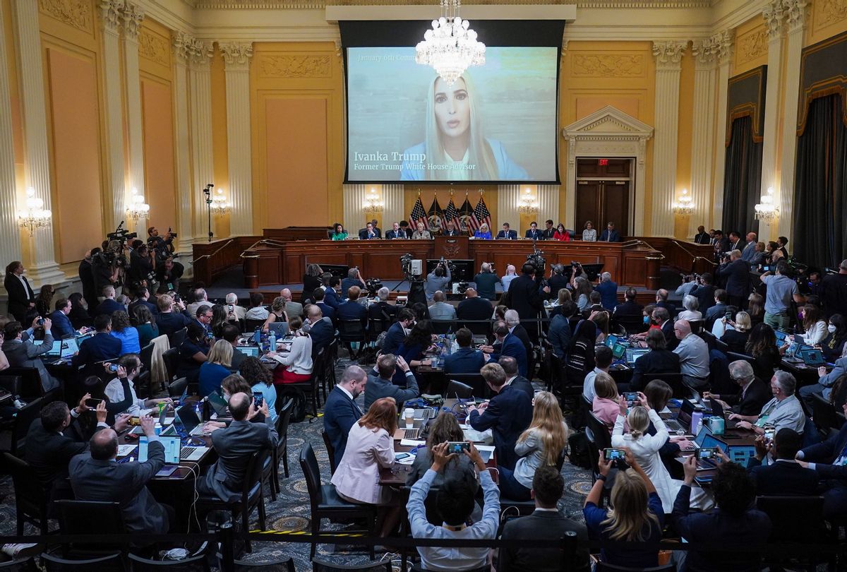 Video of Ivanka Trump speaking with committee members is shown at a hearing held by the Select Committee to Investigate the January 6th Attack on the U.S. Capitol on June 09, 2022 on Capitol Hill in Washington, DC.  (Photo by Jabin Botsford-Pool/Getty Images)