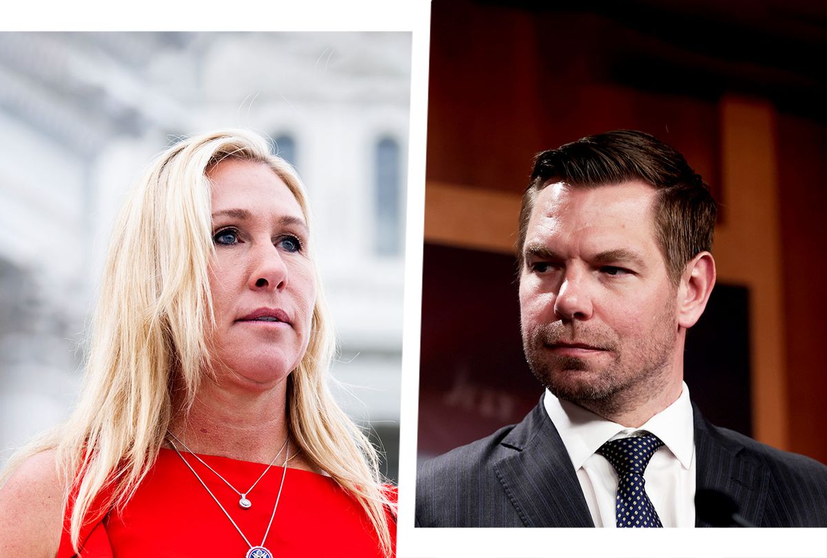 Marjorie Taylor Greene and Eric Swalwell (Photo illustration by Salon/Getty Images)