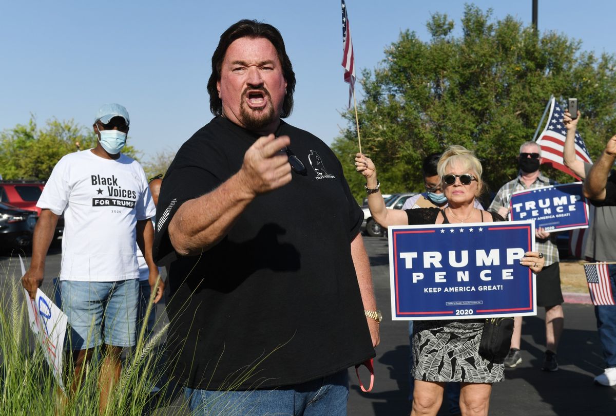 Nevada Republican Party Chairman Michael McDonald at protest against the passage of a mail-in voting bill during a Nevada Republican Party demonstration at the Grant Sawyer State Office Building on August 4, 2020 in Las Vegas, Nevada.  (Ethan Miller/Getty Images)