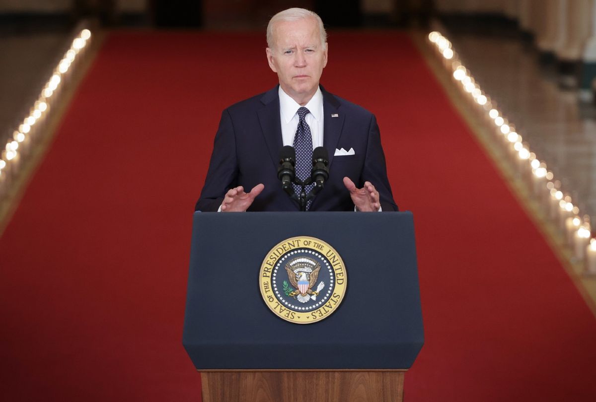 President Joe Biden delivers remarks on the recent mass shootings from the White House on June 02, 2022 in Washington, DC. (Kevin Dietsch/Getty Images)