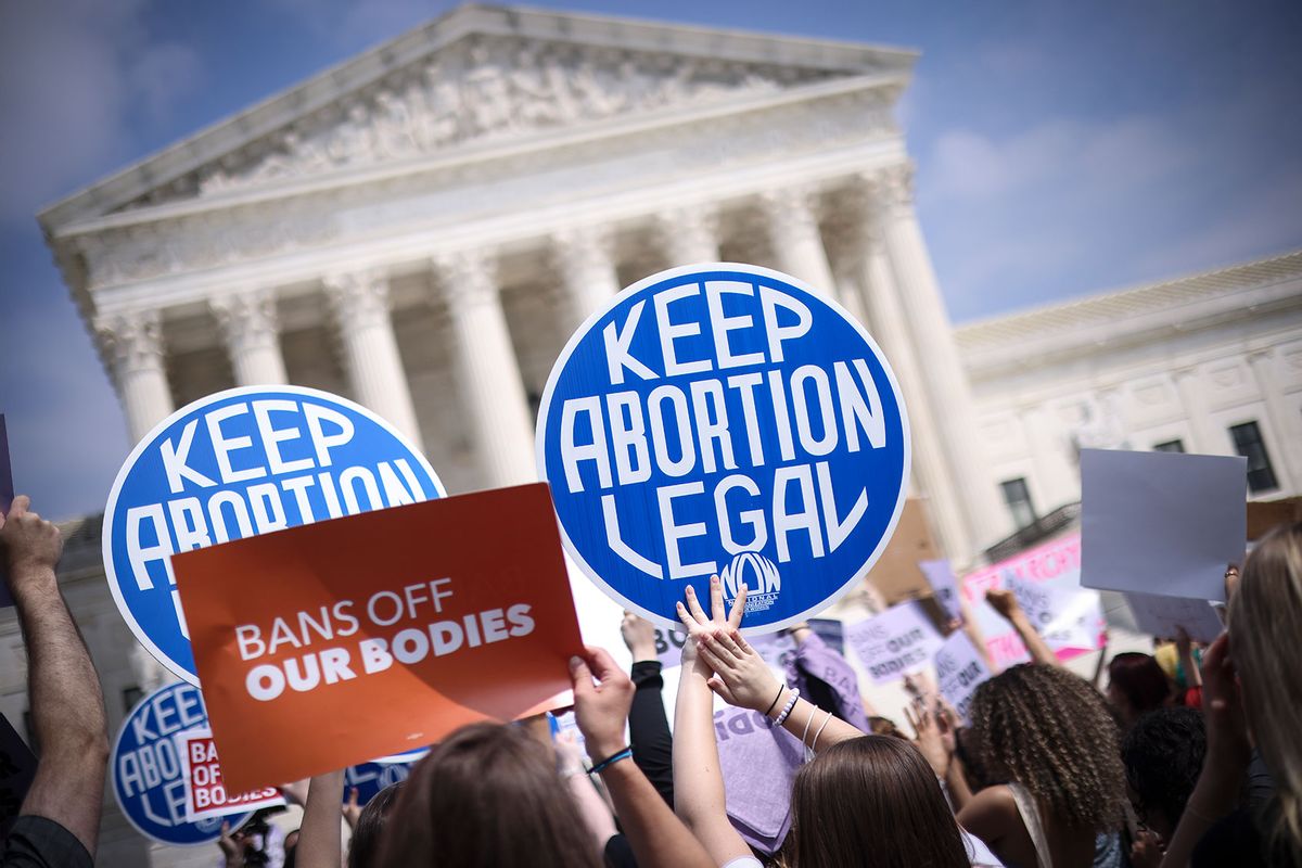 Pro-choice and anti-abortion activists demonstrate in front of the U.S. Supreme Court Building on May 03, 2022 in Washington, DC. (Win McNamee/Getty Images)