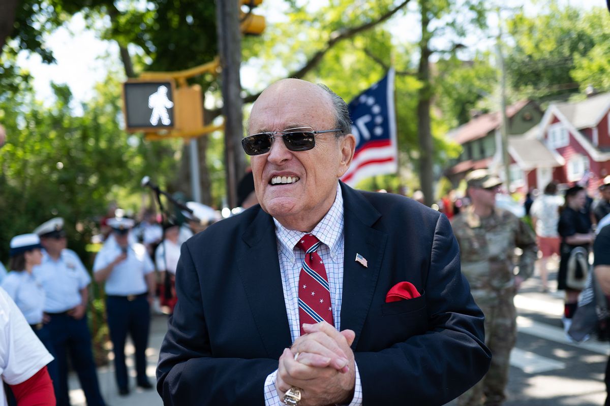 Rudy Giuliani, former advisor to former President Donald Trump, attends the annual Memorial Day Parade on May 30, 2022 in the Staten Island borough of New York City. (Spencer Platt/Getty Images)