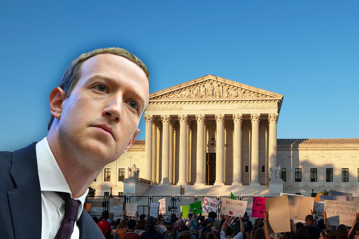 Facebook Chairman and CEO Mark Zuckerberg | US Supreme Court (Photo illustration by Salon/Getty Images)