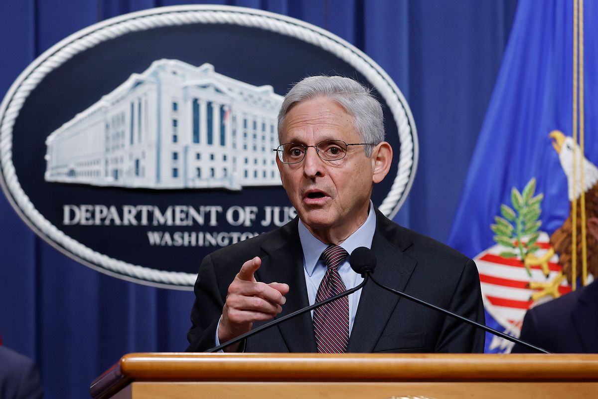 U.S. Attorney General Merrick Garland speaks during a news conference at the Department of Justice's Robert F. Kennedy Building on May 24, 2022 in Washington, DC. (Chip Somodevilla/Getty Images)