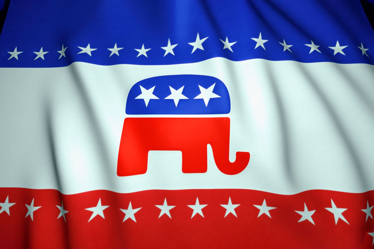 Republican party elephant flag (Getty Images/zkolra)