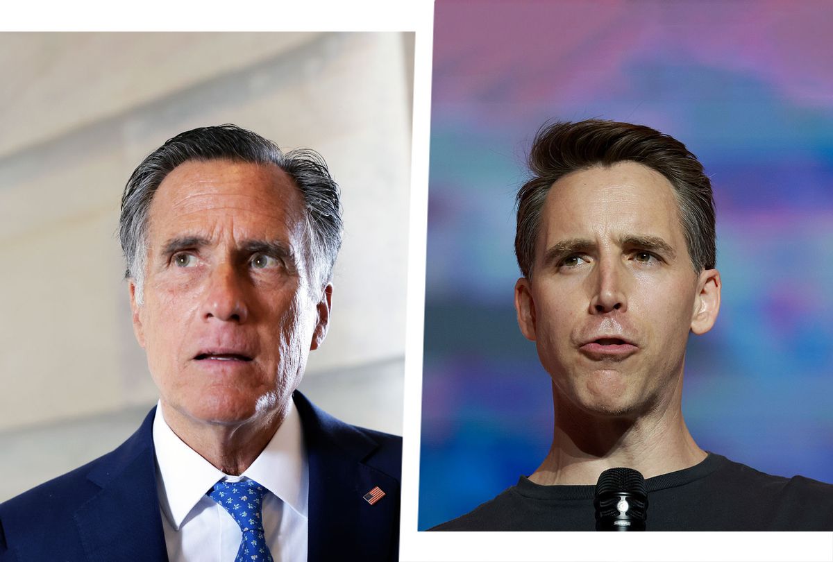 Mitt Romney and Josh Hawley (Photo illustration by Salon/Getty Images)