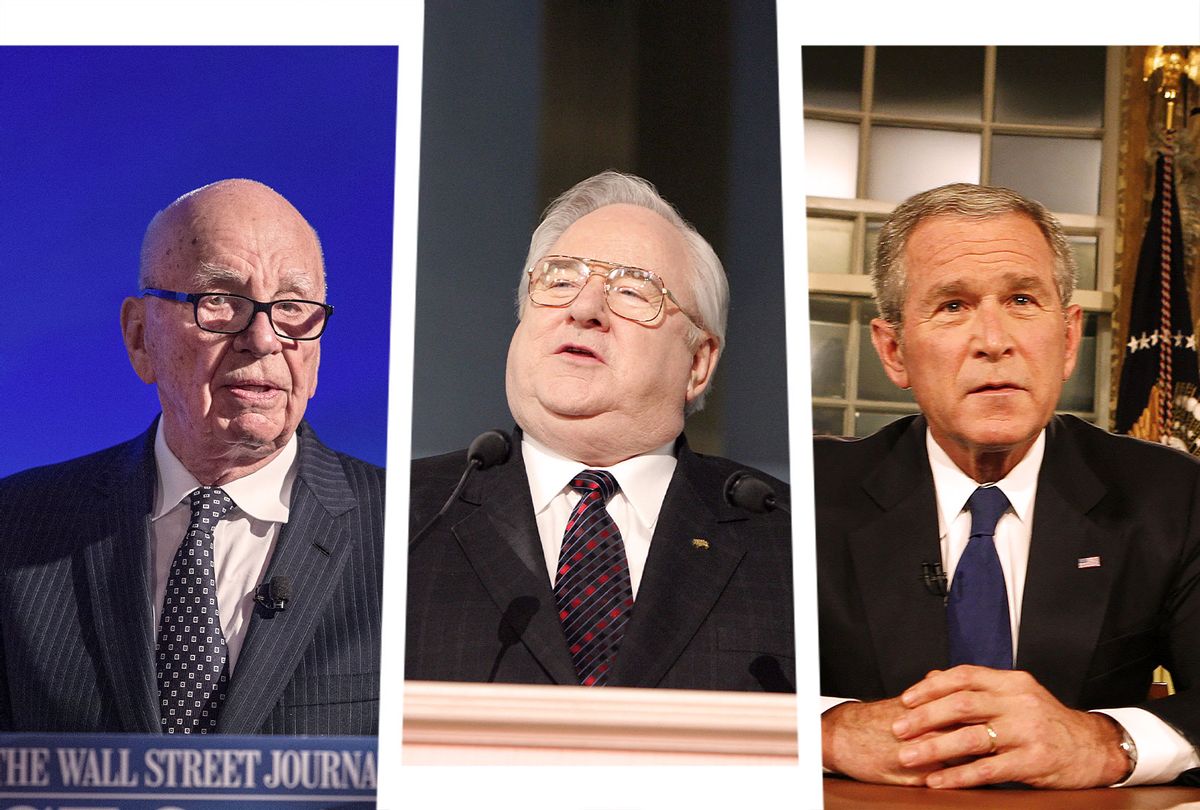 Rupert Murdock, Jerry Falwell and George W. Bush  (Photo illustration by Salon/Getty Images)