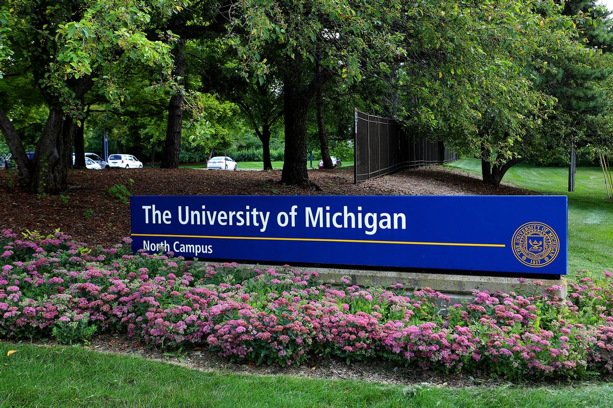 The University Of Michigan North Campus signage at the University Of Michigan in Ann Arbor, Michigan on July 30, 2019. (Raymond Boyd/Getty Images)