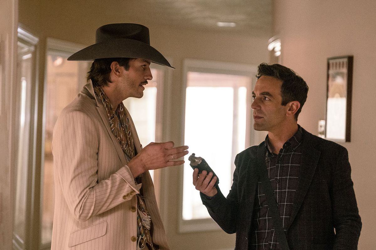 Ashton Kutcher as Quentin Sellers and B.J. Novak as Ben Manalowitz in "Vengeance" (Patti Perret/Focus Features)