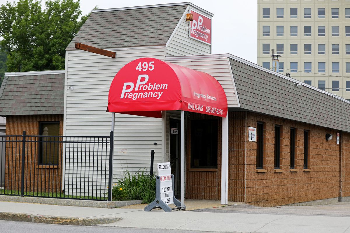 Problem Pregnancy, a crisis pregnancy center, is located near a Planned Parenthood center on Pleasant Street, in Worcester, MA. (Pat Greenhouse/The Boston Globe via Getty Images)