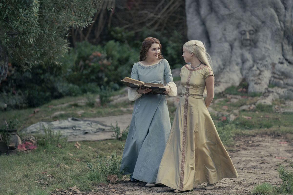 Emily Carey as Alicent Hightower and Milly Alcock as Rhaenyra Targaryen in "House of the Dragon" (Ollie Upton / HBO)
