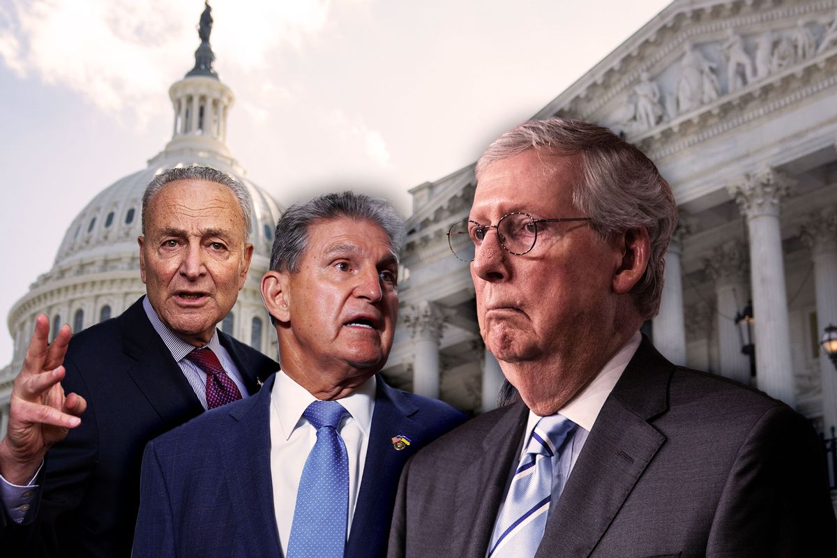 Chuck Schumer, Joe Manchin and Mitch McConnell (Photo illustration by Salon/Getty Images)