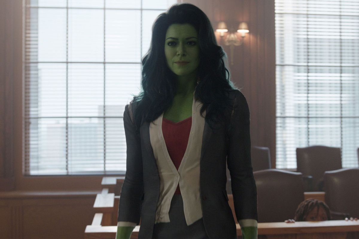 Tatiana Maslany as Jennifer "Jen" Walters/She-Hulk in Marvel Studios' "She-Hulk: Attorney at Law" (Photo courtesy of Marvel Studios/Disney+)