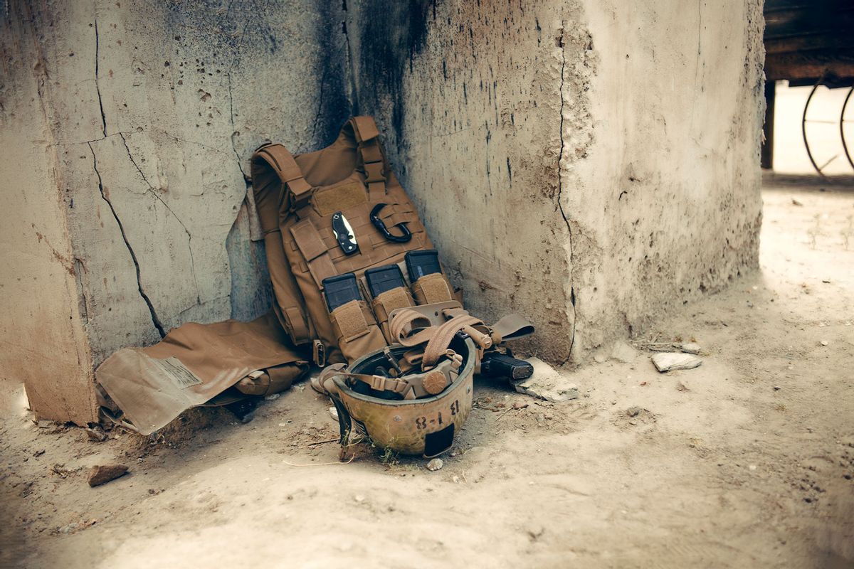 Vest, equipment and helmet worn by US Marines (Getty Images/Michael Sugrue)