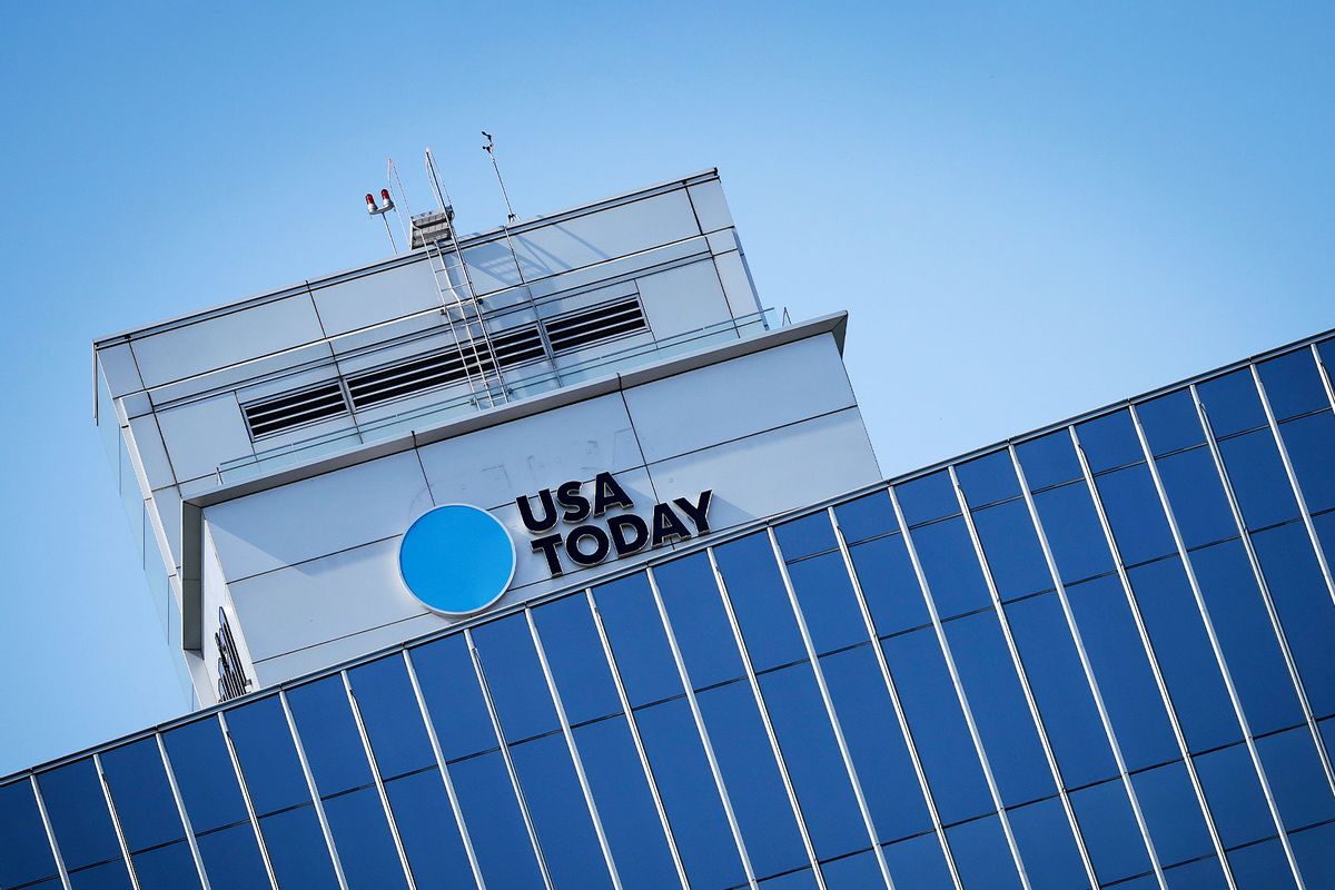 The headquarters of USA Today owned by Gannett Co. is seen June 17, 2022 in McLean, Virginia. (Win McNamee/Getty Images)