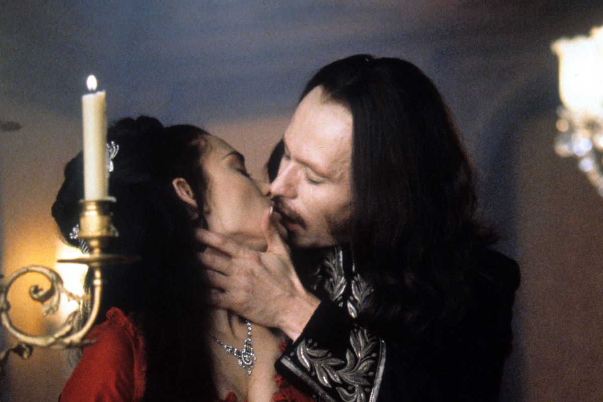 Winona Ryder and Gary Oldman kiss in a scene from the film 'Dracula', 1992. (Columbia Pictures/Getty Images)