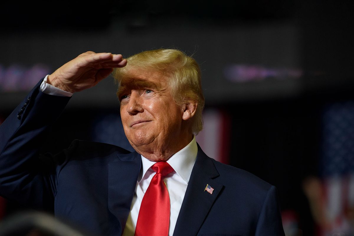 Former President Donald Trump speaks at a Save America Rally to support Republican candidates running for state and federal offices in the state at the Covelli Centre on September 17, 2022 in Youngstown, Ohio. (Jeff Swensen/Getty Images)