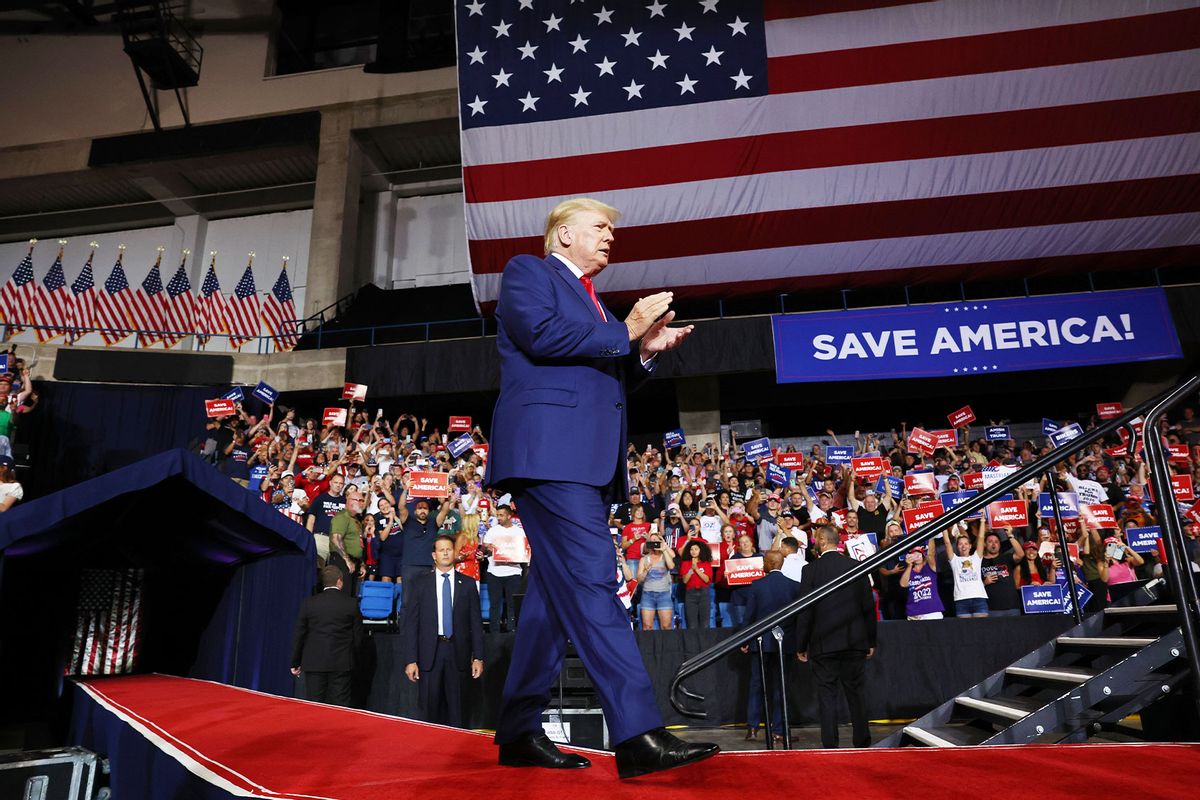 Former president Donald Trump speaks to supporters at a rally to support local candidates on September 03, 2022 in Wilkes-Barre, Pennsylvania. (Spencer Platt/Getty Images)