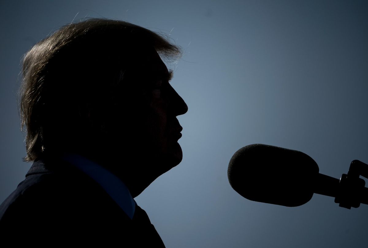 Former President Donald Trump speaks at the Pentagon on September 11, 2017 in Washington, DC. (BRENDAN SMIALOWSKI/AFP via Getty Images)