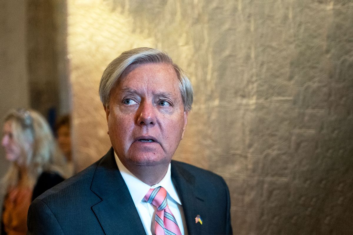 Sen. Lindsey Graham, R-S.C., is seen during a Senate vote in the U.S. Capitol on Thursday, August, 4, 2022. (Tom Williams/CQ-Roll Call, Inc via Getty Images)