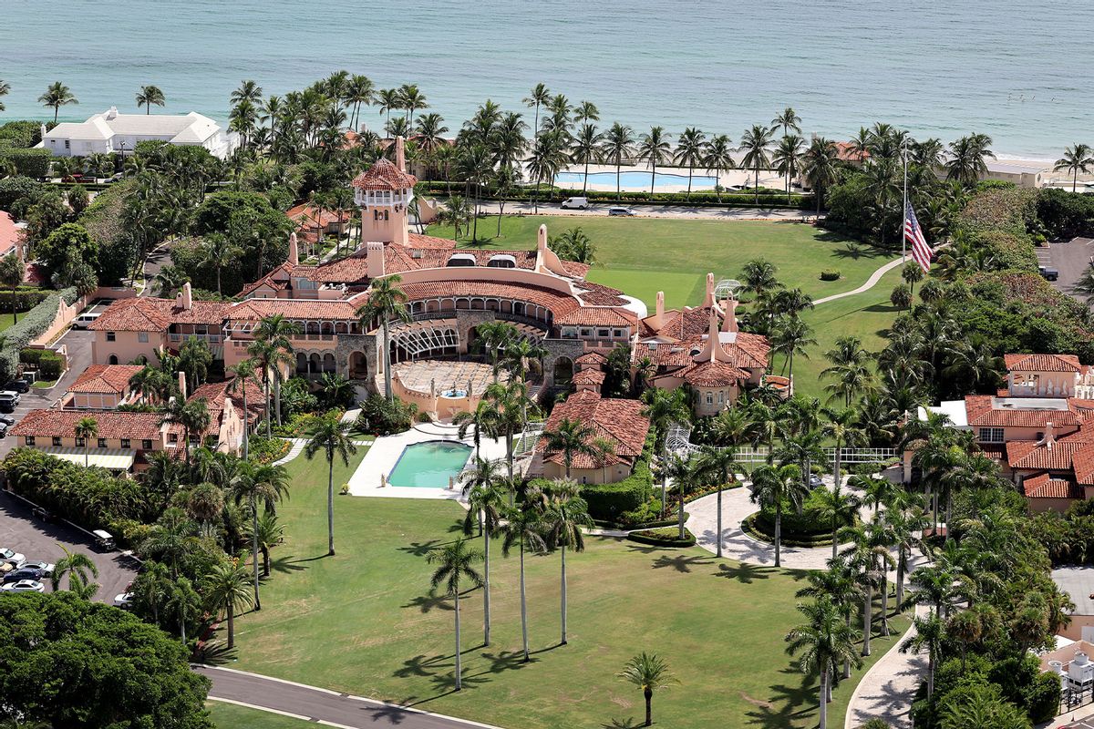 In this aerial view, former U.S. President Donald Trump's Mar-a-Lago estate is seen on September 14, 2022 in Palm Beach, Florida. (Joe Raedle/Getty Images)