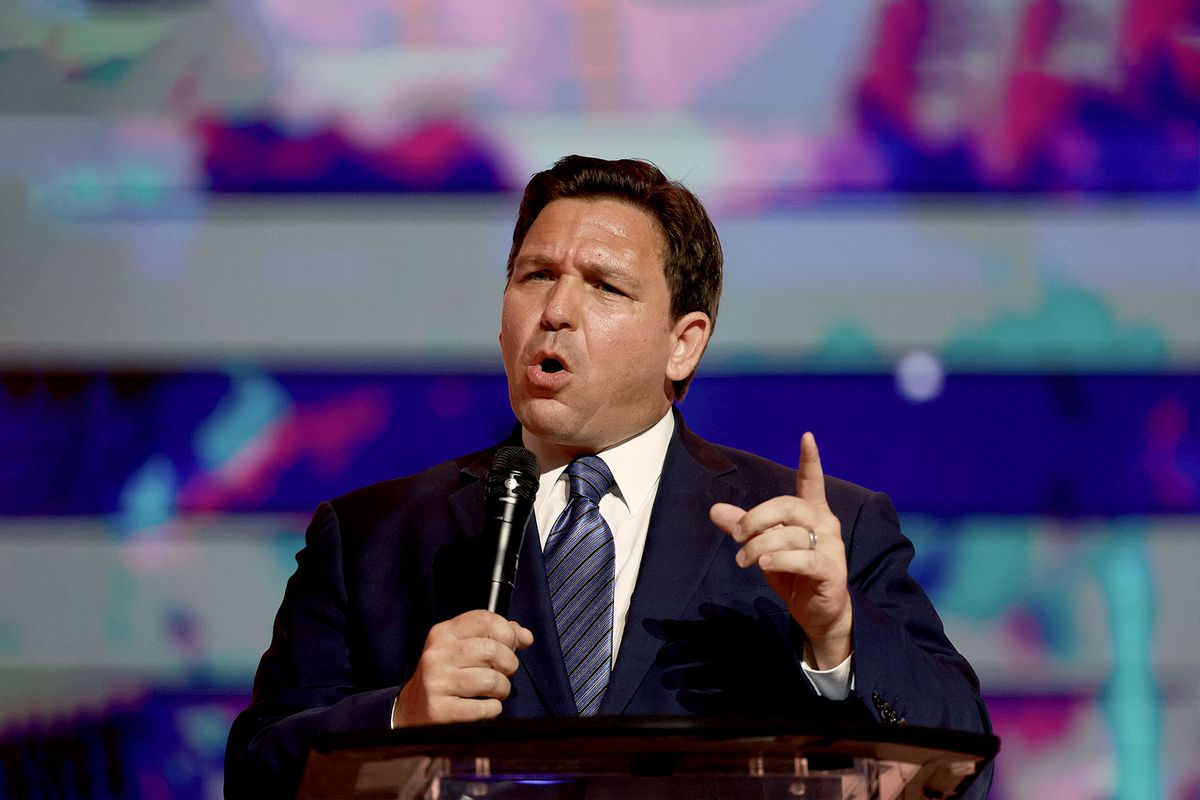 Florida Gov. Ron DeSantis speaks during the Turning Point USA Student Action Summit held at the Tampa Convention Center on July 22, 2022 in Tampa, Florida. (Joe Raedle/Getty Images)