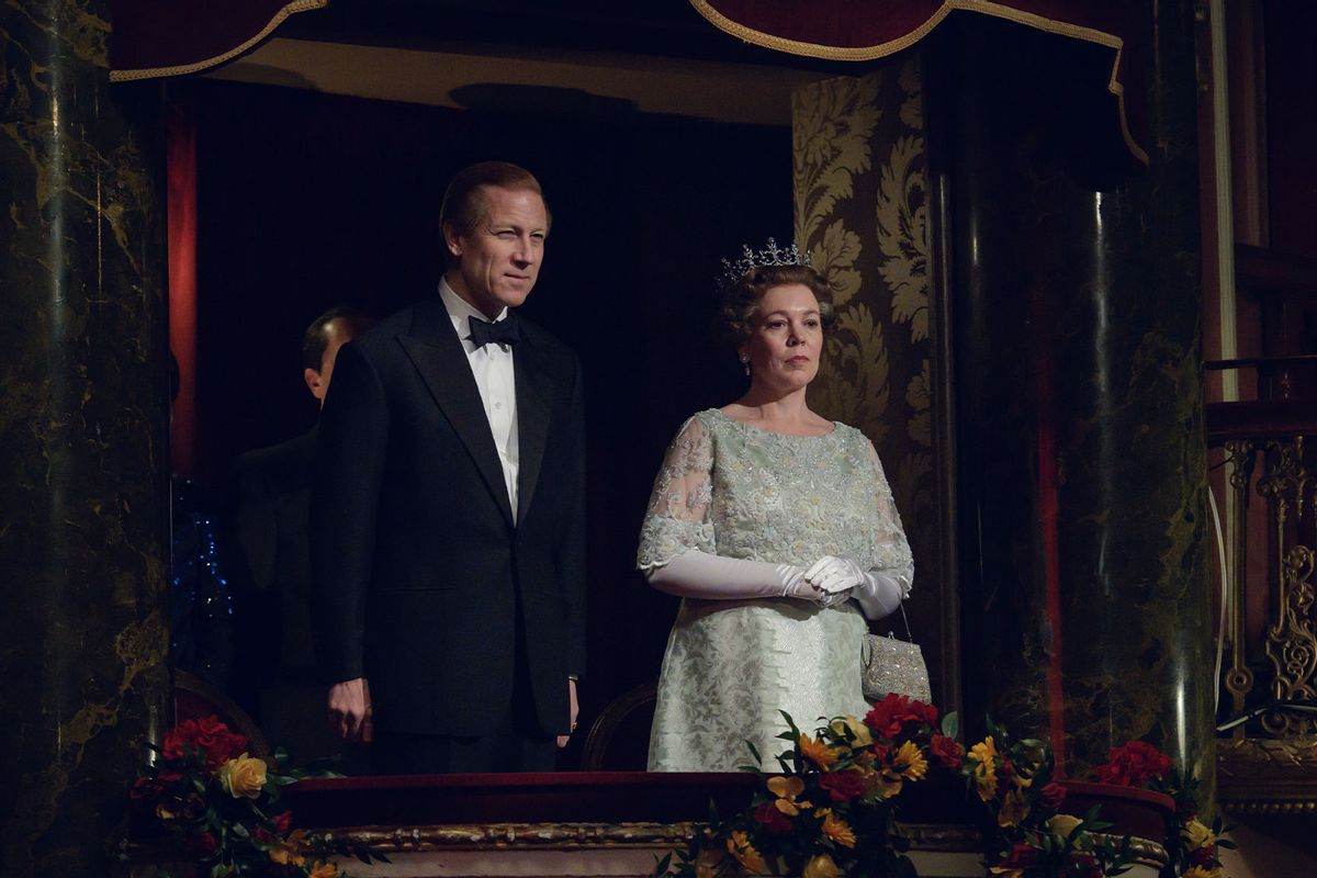 Prince Philip (TOBIAS MENZIES) and Queen Elizabth II (OLIVIA COLMAN) in "The Crown" (Netflix)