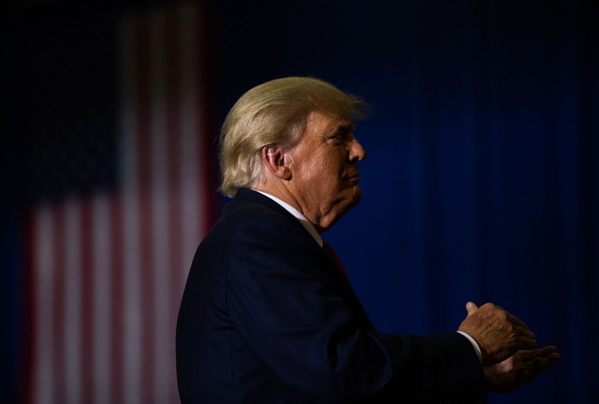 Former President Donald Trump appears at a Save America rally on October 1, 2022 in Warren, Michigan. (Emily Elconin/Getty Images)