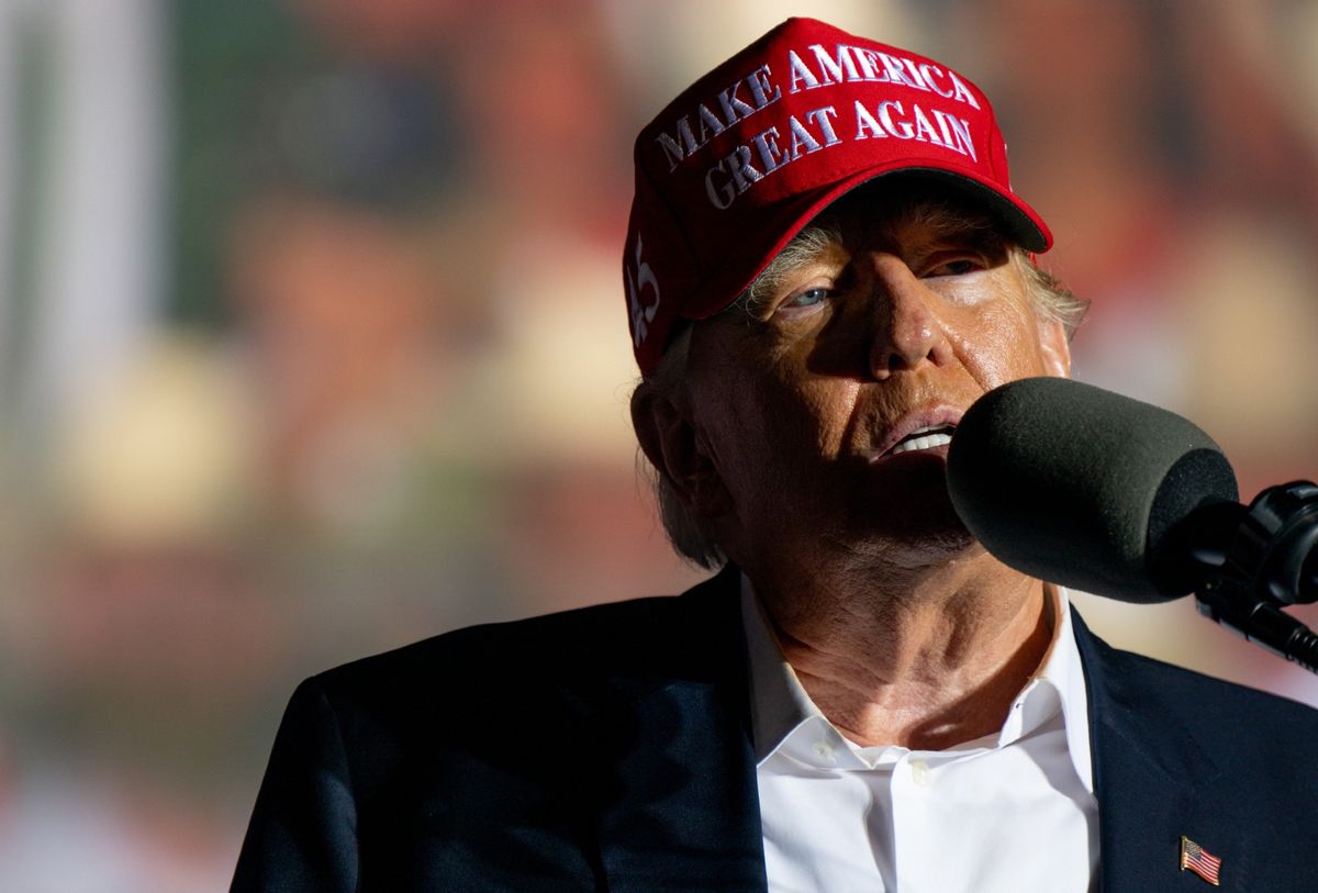 Former U.S President Donald Trump speaks at a 'Save America' rally on October 22, 2022 in Robstown, Texas. (Brandon Bell/Getty Images)