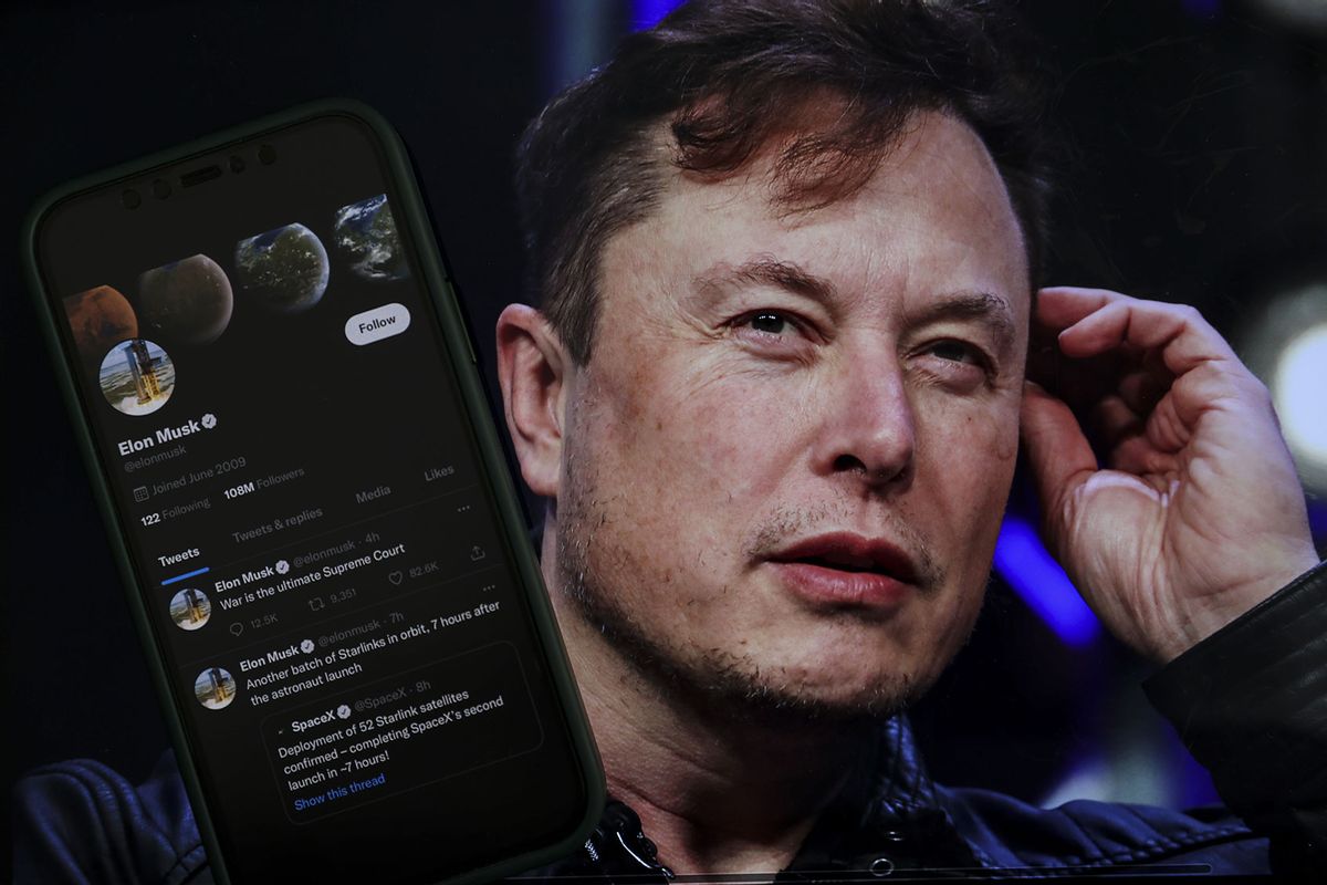 In this photo illustration, Elon Musk's twitter profile is displayed on a mobile phone.  (Getty Images / Muhammed Selim Korkutata / Anadolu Agency)