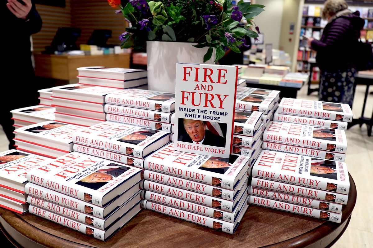 An in-store display at Waterstone's Piccadilly shows copies of one of the UK's first consignments of 'Fire and Fury: Inside the Trump White House' by Michael Wolff on January 9, 2018 in London, England. (Neil P. Mockford/Getty Images)