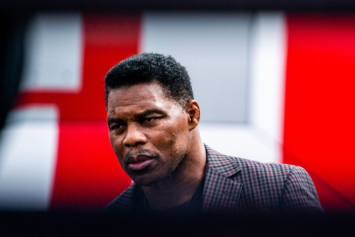 Herschel Walker during his Unite Georgia Bus Stop rally at the Global Mall in Norcross, Ga on Friday September 9, 2022. (Demetrius Freeman/The Washington Post via Getty Images)