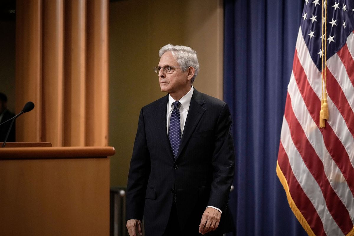 Attorney General Merrick Garland arrives to deliver a statement at the U.S. Department of Justice August 11, 2022 in Washington, DC. (Drew Angerer/Getty Images)