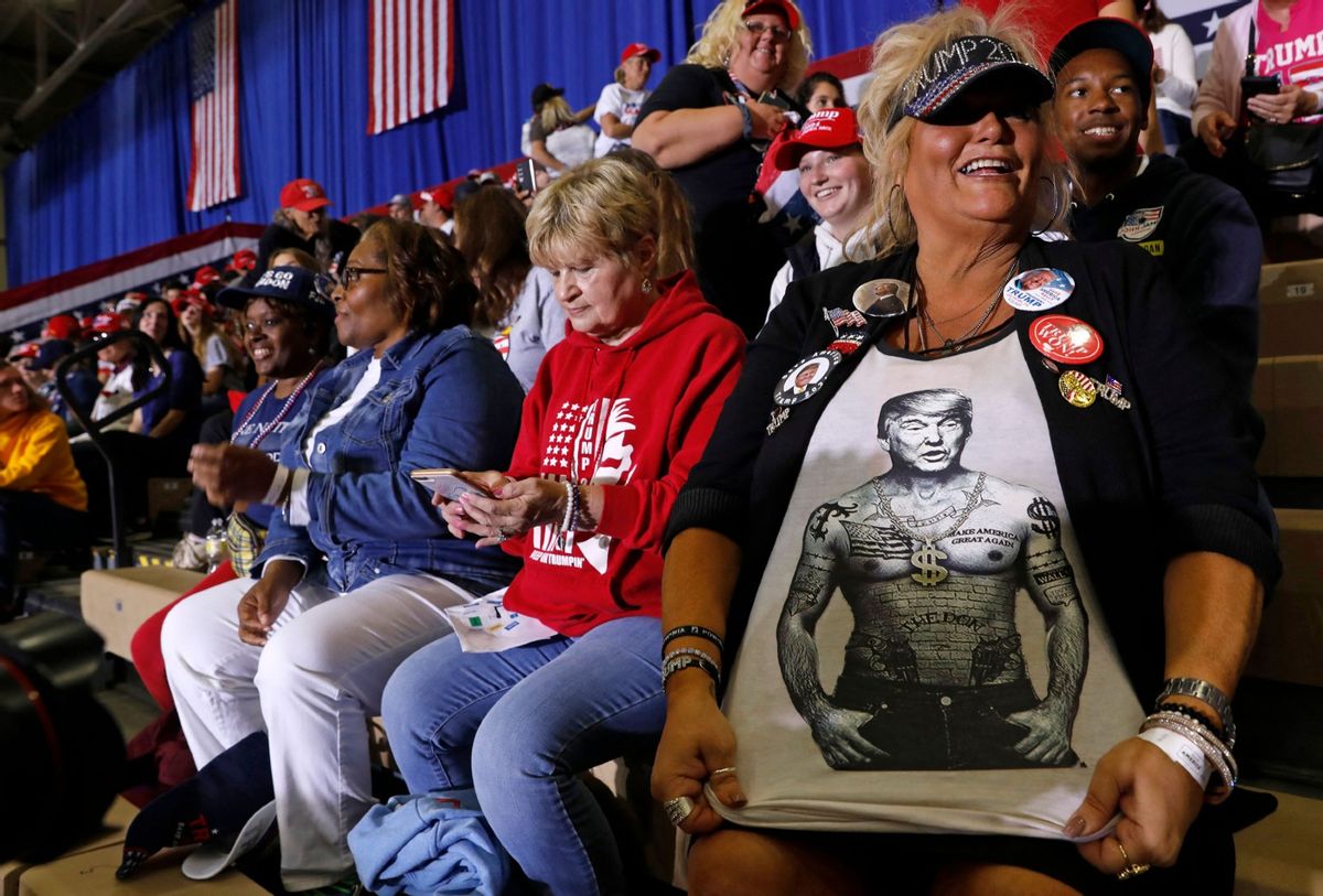 Former US President Donald Trump's Save America rally at Macomb County Community College Sports and Expo Center in Warren, Michigan, on October 1, 2022. (JEFF KOWALSKY/AFP via Getty Images)