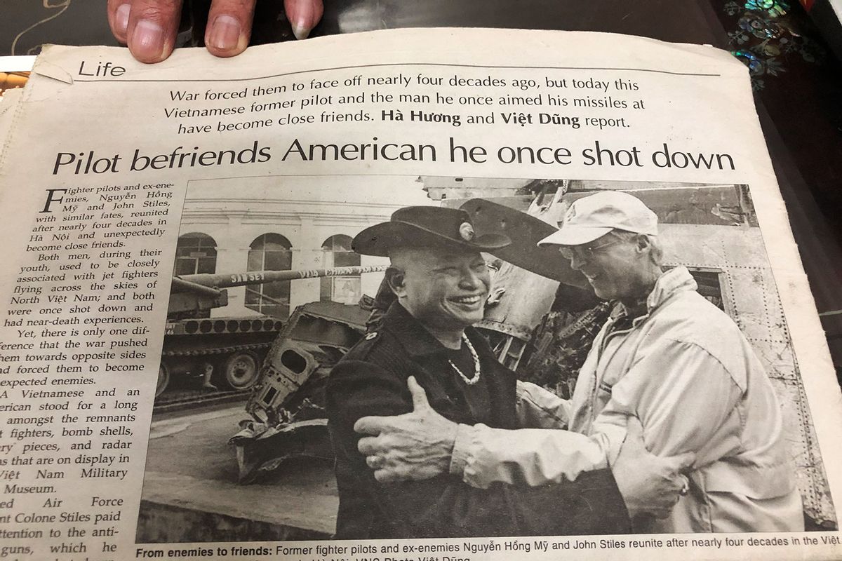 Newspaper story on one of Nguyen Hong My's American adversary-in-the-sky whom he’s since befriended  (Photo courtesy of author)