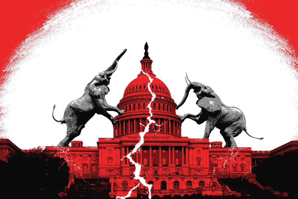 Elephants Cracking the US Capitol (Photo illustration by Salon/Getty Images)
