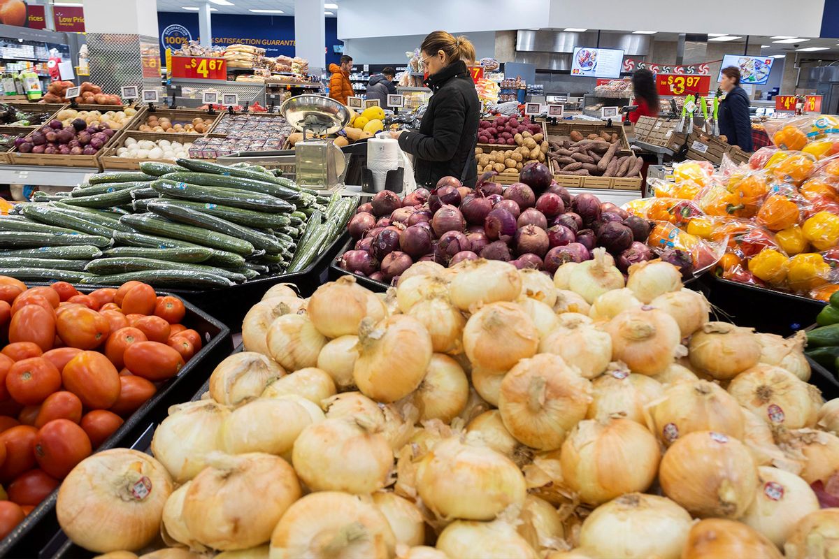 Customers shop at a supermarket in Mississauga, Ontario, Canada, on Nov. 16, 2022. (Zou Zheng/Xinhua via Getty Images)