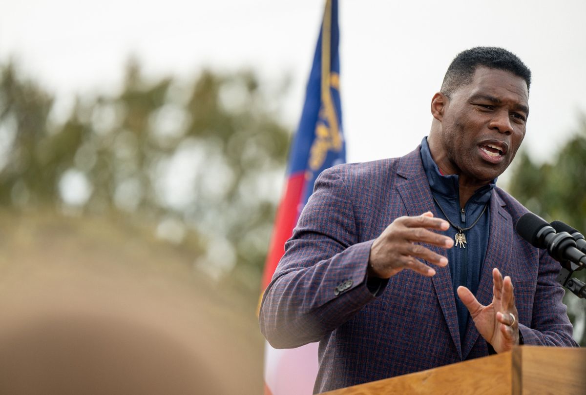 Republican U.S. Senate candidate Herschel Walker speaks to supporters at a campaign rally on November 16, 2022 in McDonough, Georgia.  (Brandon Bell/Getty Images)