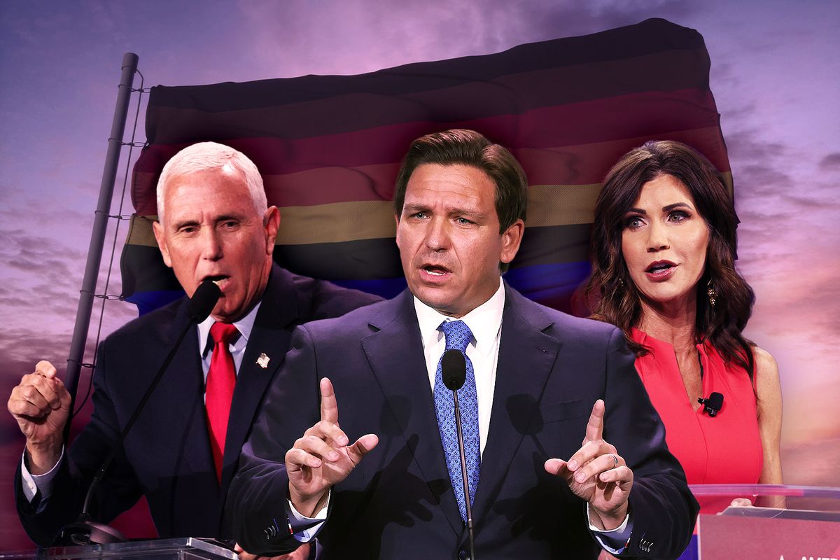 Mike Pence, Ron DeSantis and Kristi Noem (Photo illustration by Salon/Getty Images)