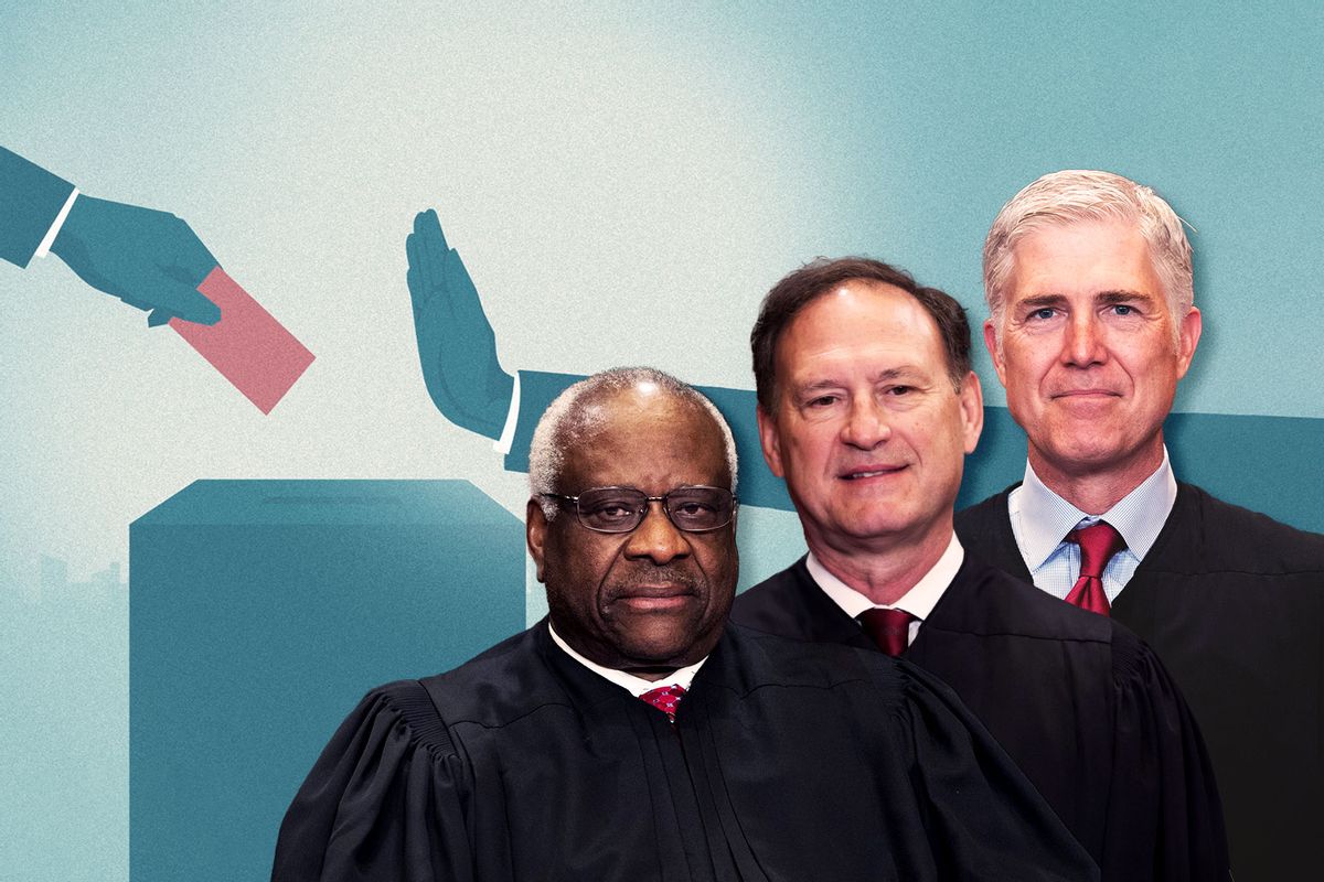 Clarence Thomas, Samuel Alito and Neil Gorsuch (Photo illustration by Salon/Getty Images)
