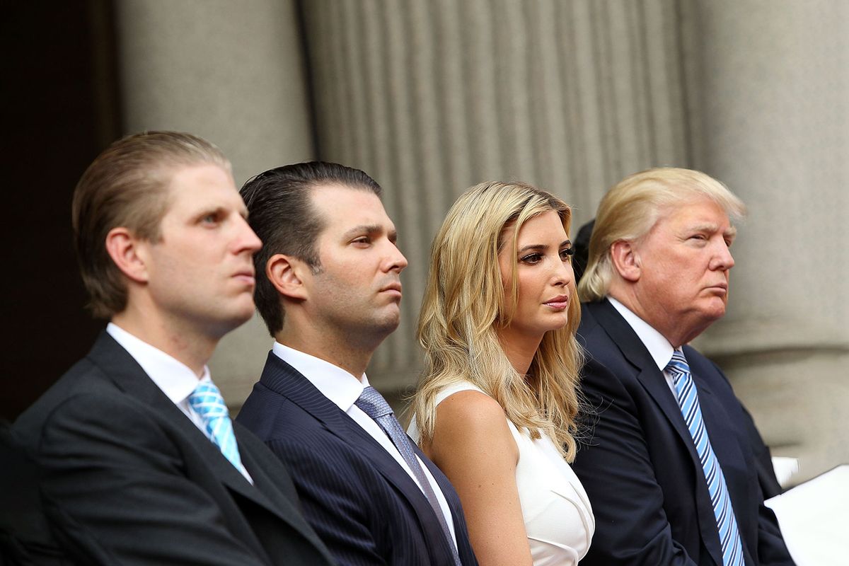 Trump family members Eric Trump, Donald Trump Jr., Ivanka Trump and Donald Trump (Paul Morigi/WireImage/Getty Images)