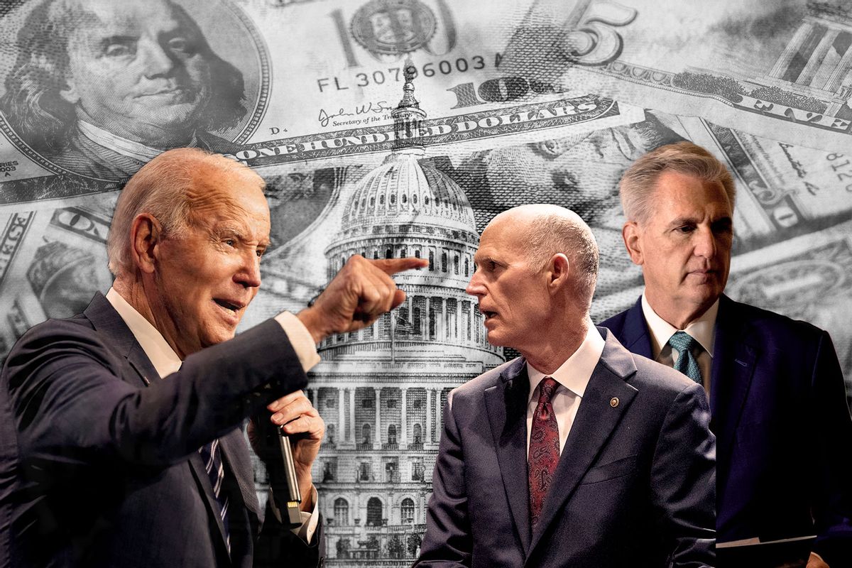 Joe Biden, Rick Scott and Kevin McCarthy (Photo illustration by Salon/Getty Images)