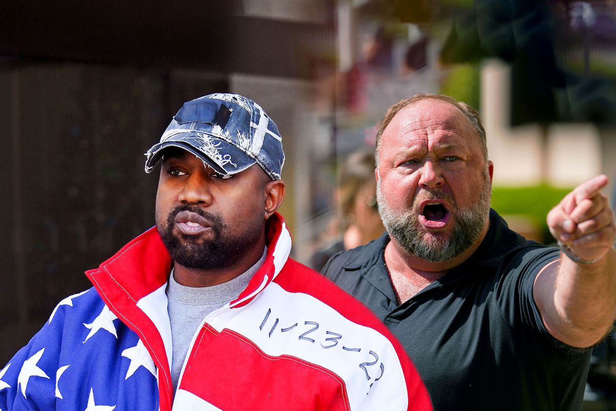 Ye and Alex Jones (Photo illustration by Salon/Getty Images)