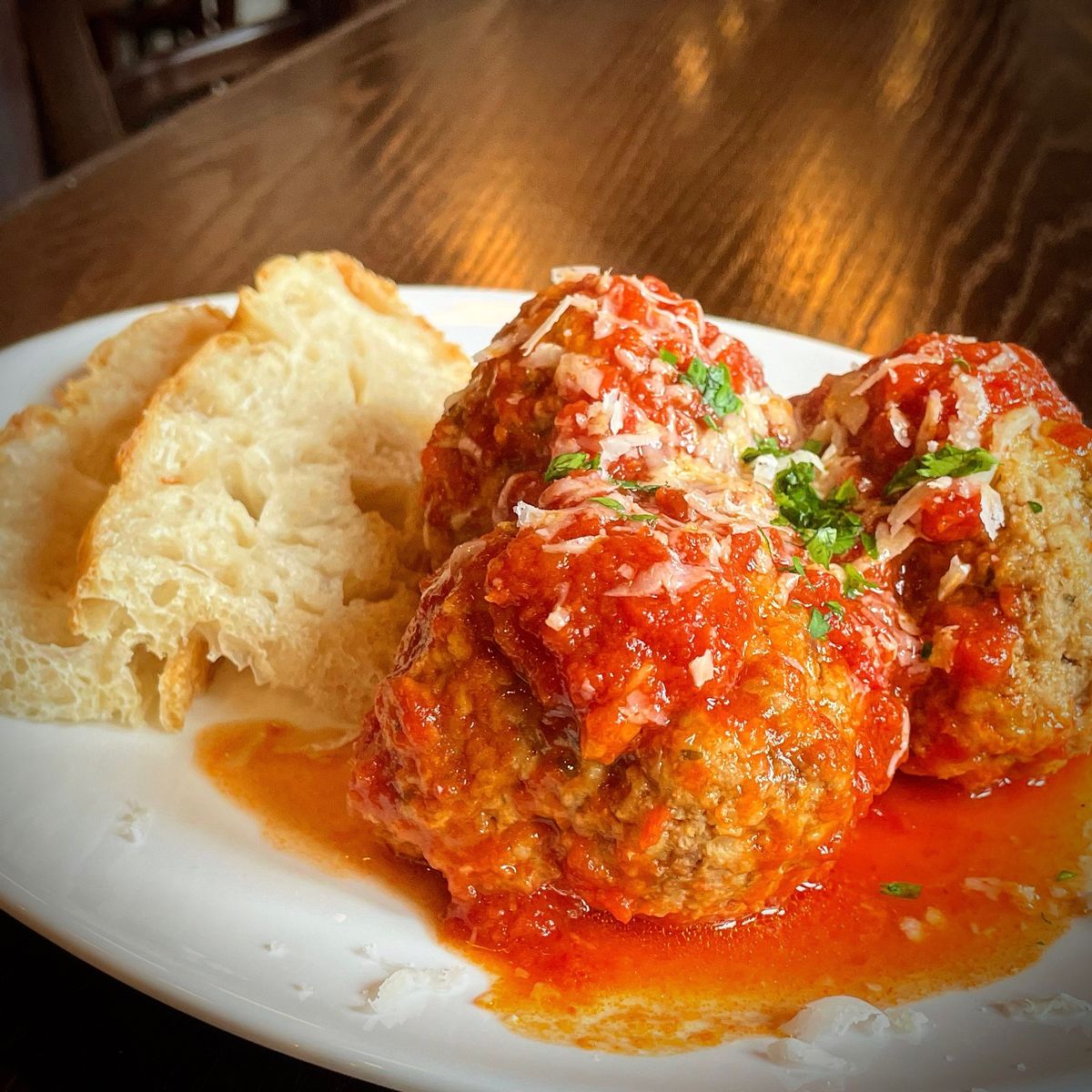 The decadent "compromise meatball"  (Dave Bonomi)